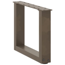 Pieds de table basse en U, 2 pièces, acier naturel, 40 x (30-31) cm 