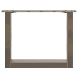 Pieds de table basse en U, 2 pièces, acier naturel, 40 x (30-31) cm 