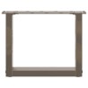 Pieds de table basse en U, 2 pièces, acier naturel, 40 x (30-31) cm 