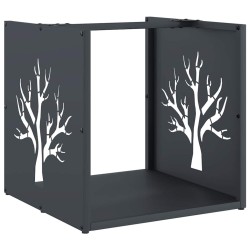 Portant de bois chauffage anthracite 40x40x40 cm 