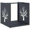 Portant de bois chauffage anthracite 40x40x40 cm 