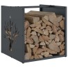 Portant de bois chauffage anthracite 40x40x40 cm 