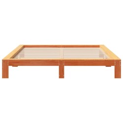 Cadre de lit sans matelas cire marron 180x200cm bois pin massif 