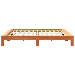 Cadre de lit sans matelas cire marron 180x200cm bois pin massif 