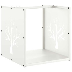 Portant de bois chauffage blanc 40x40x40 cm 