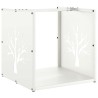 Portant de bois chauffage blanc 40x40x40 cm 