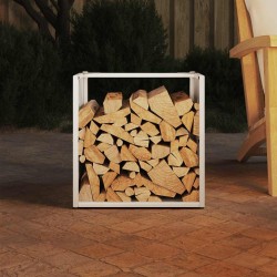 Portant de bois chauffage blanc 40x40x40 cm 