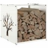 Portant de bois chauffage blanc 40x40x40 cm 