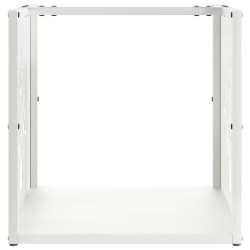 Portant de bois chauffage blanc 40x40x40 cm 