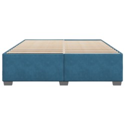Cadre de lit sans matelas bleu 180x200 cm velours 