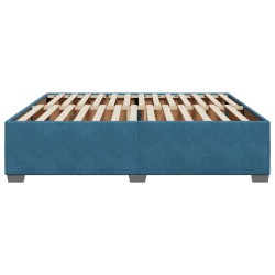 Cadre de lit sans matelas bleu 180x200 cm velours 