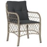 Ensemble de bistro 3 pcs et coussins gris clair résine tressée 
