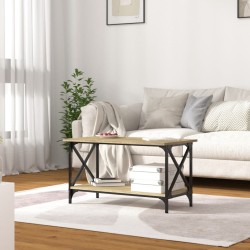 Table basse Chêne sonoma 80x45x45 cm Bois d'ingénierie et fer 