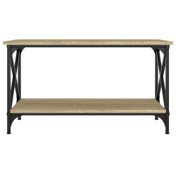 Table basse Chêne sonoma 80x45x45 cm Bois d'ingénierie et fer 