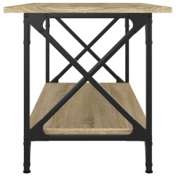 Table basse Chêne sonoma 80x45x45 cm Bois d'ingénierie et fer 