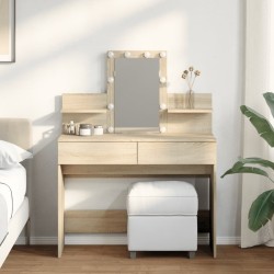 Coiffeuse avec LED chêne sonoma 100x40x130 cm 