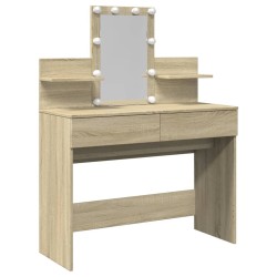 Coiffeuse avec LED chêne sonoma 100x40x130 cm 
