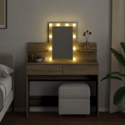 Coiffeuse avec LED chêne sonoma 100x40x130 cm 