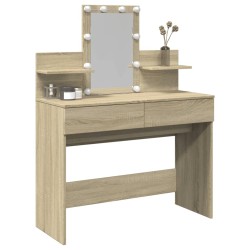 Coiffeuse avec LED chêne sonoma 100x40x130 cm 