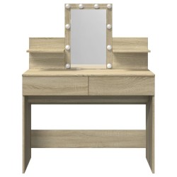 Coiffeuse avec LED chêne sonoma 100x40x130 cm 