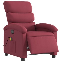 Fauteuil de massage inclinable électrique Rouge bordeaux Tissu 