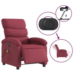 Fauteuil de massage inclinable électrique Rouge bordeaux Tissu 