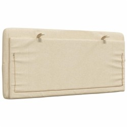 Coussin de tête de lit crème 100 cm tissu 