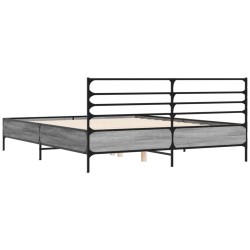 Cadre de lit sans matelas sonoma gris 160x200 cm 
