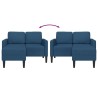 Canapé 2 places avec méridienne en L bleu 125 cm tissu 
