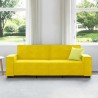 Canapé à 3 places Jaune 180 cm Velours 