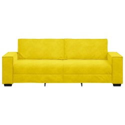 Canapé à 3 places Jaune 180 cm Velours 