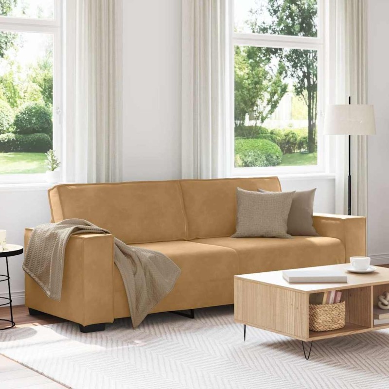 Canapé à 3 places Marron 180 cm Velours 