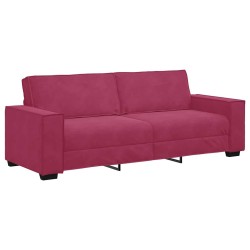 Canapé à 3 places Rouge bordeaux 180 cm Velours 