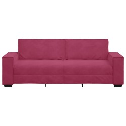 Canapé à 3 places Rouge bordeaux 180 cm Velours 