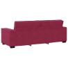 Canapé à 3 places Rouge bordeaux 180 cm Velours 
