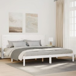Cadre de lit extra long sans matelas 200x220 cm bois massif 