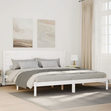 Cadre de lit extra long sans matelas 200x220 cm bois massif 
