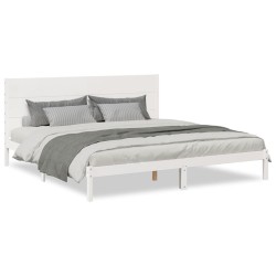 Cadre de lit extra long sans matelas 200x220 cm bois massif 