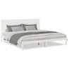 Cadre de lit extra long sans matelas 200x220 cm bois massif 