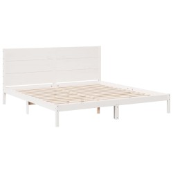 Cadre de lit extra long sans matelas 200x220 cm bois massif 