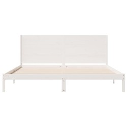 Cadre de lit extra long sans matelas 200x220 cm bois massif 
