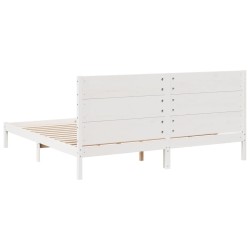 Cadre de lit extra long sans matelas 200x220 cm bois massif 