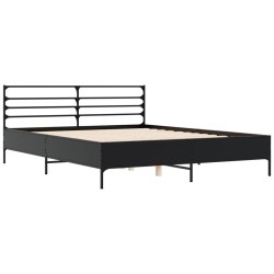 Cadre de lit sans matelas noir 160x200 cm 