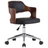 Chaise pivotante à manger Noir Bois courbé et similicuir 