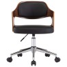 Chaise pivotante à manger Noir Bois courbé et similicuir 