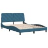 Cadre de lit avec LED sans matelas bleu 140x200 cm velours 