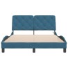 Cadre de lit avec LED sans matelas bleu 140x200 cm velours 