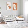 Lit de jour et tiroirs sans matelas blanc 80x200 cm bois massif 
