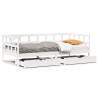 Lit de jour et tiroirs sans matelas blanc 80x200 cm bois massif 