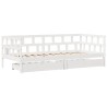 Lit de jour et tiroirs sans matelas blanc 80x200 cm bois massif 